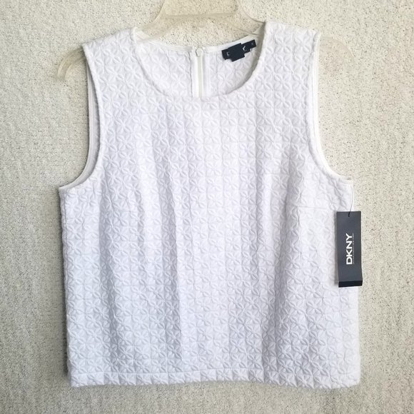 Dkny Tops - DKNY White Sleeveless Top - NWT - SZ M